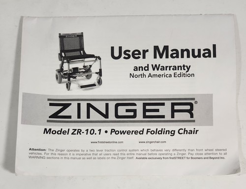 Zinger model 1 powered - zinger, zr-10.1